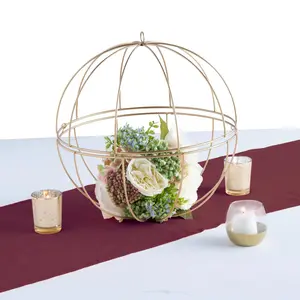Burgundy & Gold Accent Centerpiece Kit for 6 Tables