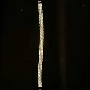 M2-9212 Baguette Cut Tennis Bracelet, Full Iced Out, Sleek & Shiny, Streetwear Essential for Hip Hop Lovers summerwins