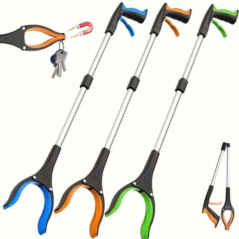 Foldable Garbage Clamp Thick Aluminum Alloy, Waste Pickup Tool, No Bending Design, Ideal for Pregnant Women, Environmental Protection