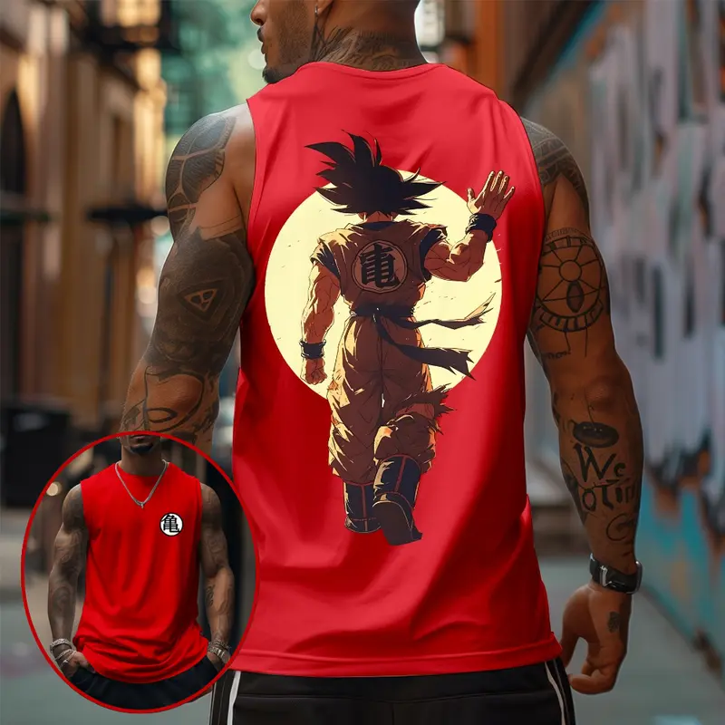 Dragon Ball DBZ Son Goku Unisex Summer outfits men streetwear 80s 90s graphic tees cotton Anime tank tops men gifts