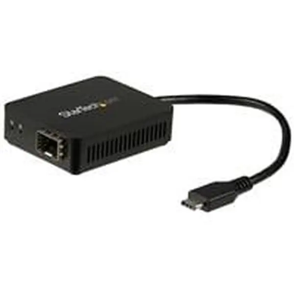 StarTech USB-C to Fiber Optic Converter, Lightweight Compact Adapter with Plastic Housing - 1Gbps Open SFP Slot, Full Duplex, Jumbo Frames, FCC Certified, Cable, Accessories