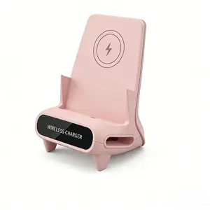 Mini Chair Phone Stand Wireless Charger With 3 Magnetic Heads Compatible with universal mobile phone models 15W wireless charging station