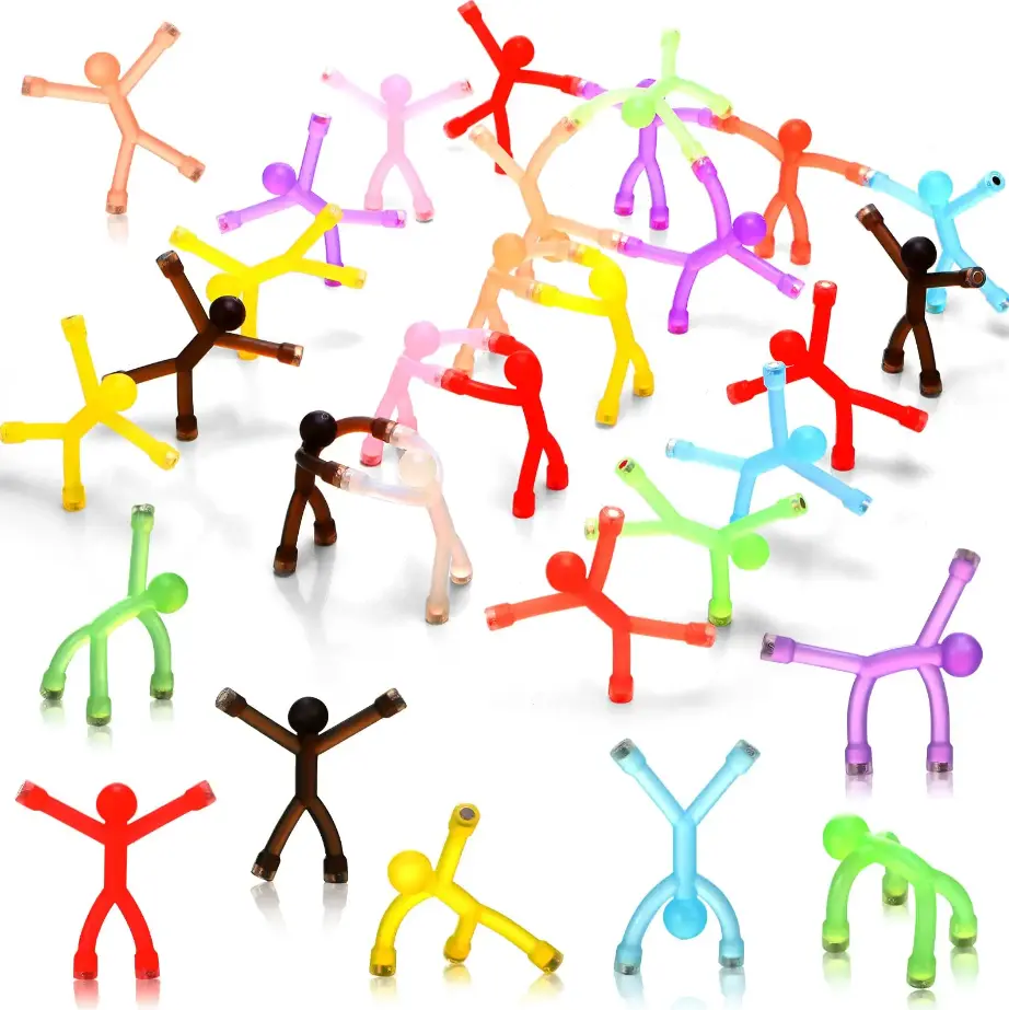 10/20 Pcs Magnetic Fidget Figures for Kids - 1-Piece Silicone Design, Safe Never-Drop Magnets, Quiet Travel Toy for Car/Airplane, back toschool gift, Halloween and Christmas gifts
