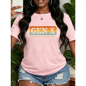 Vintage Gen X Humor T-Shirt, "Adulting Since Elementary School" Quote Graphic Tee, Black Nostalgic Apparel