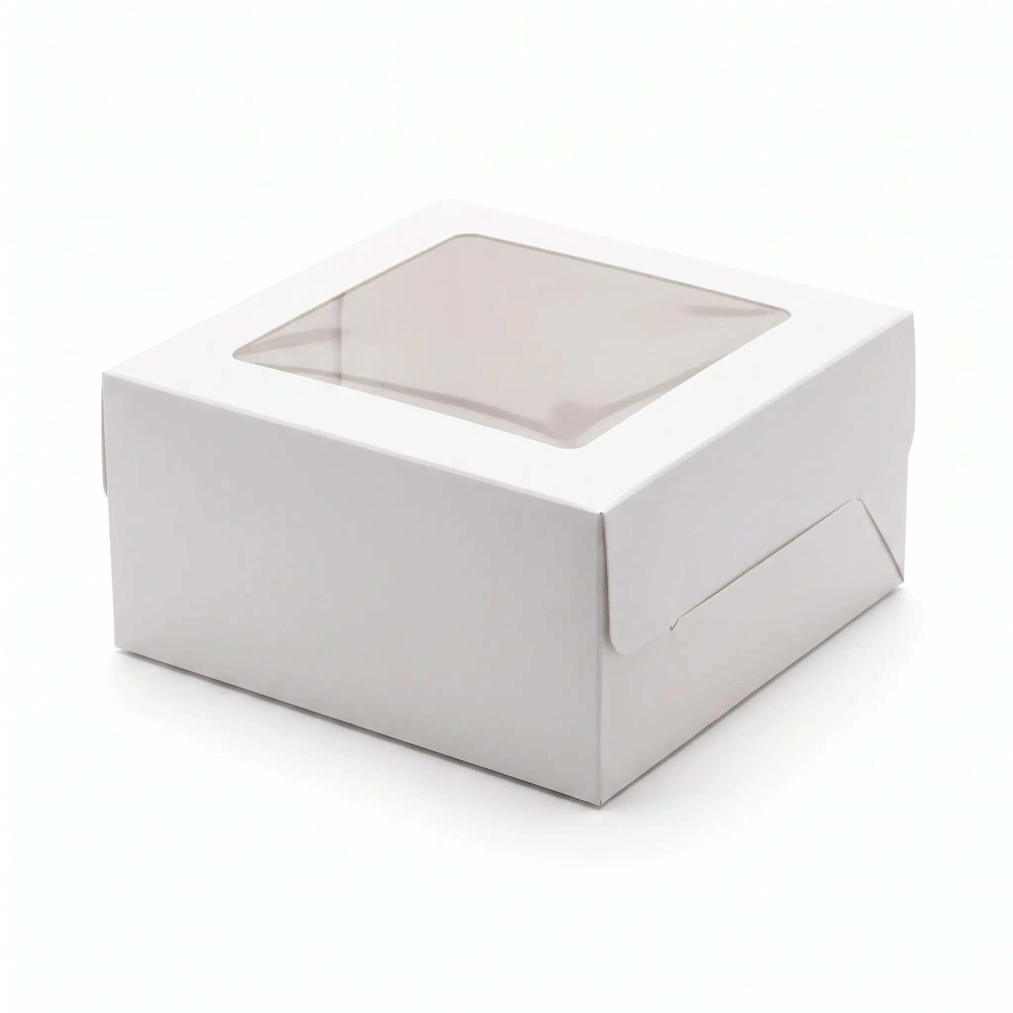 White Square Window Cake Box, 12x12x6 Inches