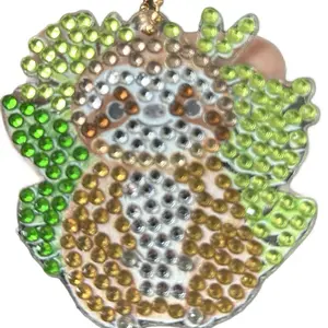 Key Chains - Green and Gold Beaded Design, Decorative Keychain for Everyday Use