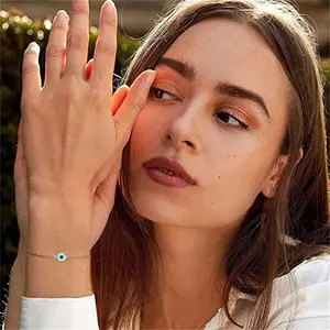 Gold Turkish Evil Eye Bracelet – Stainless Steel Chain