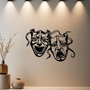 Housewarming Gift 1pc Vintage Comedy and Tragedy Masks Desktop Ornaments Statue, Mural, Wall Art - Ideal Gift for Halloween, Wedding, Christmas, Housewarming, Fall Decor, Winter Gift Decoration