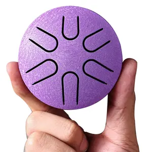 3 Inches 6 Notes Chakra Drum for Rain, Mini Steel Tongue Drum for Meditation Yoga Musical Education