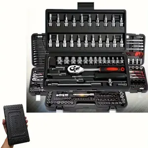 46-Piece Motorcycle & Car Repair Tool Set, Includes Ratchet Torque Wrench, Socket Set, Screwdriver, Hex Key, Mechanic Toolbox