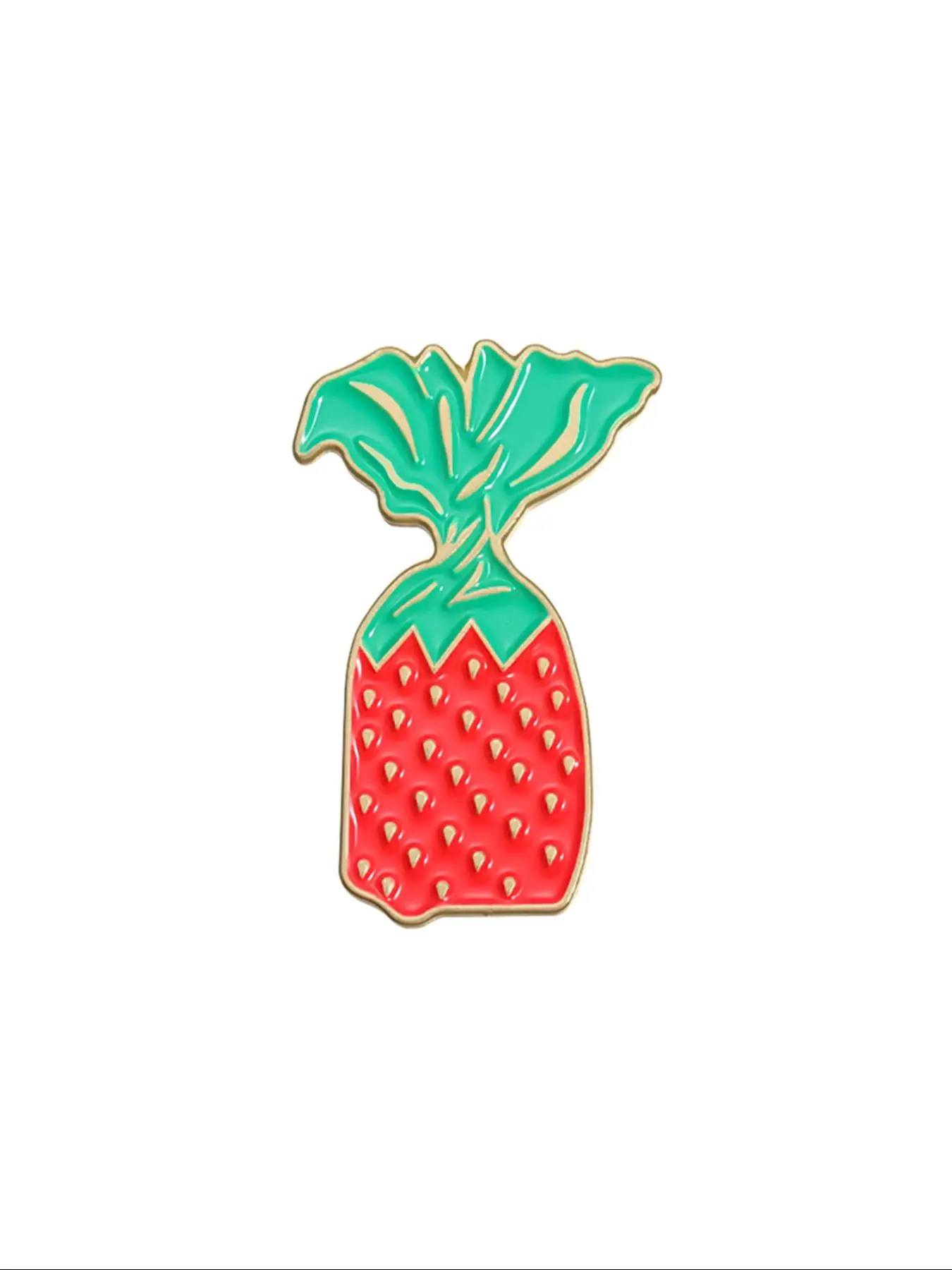 Strawberry Design Brooch Pin, Durable Metal Pins, Cute Cartoon Badge, Fashion Accessories for Women & Men for Daily Clothing Decor, Trendy All-match