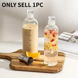Time Scale Clear Water Bottle, 1 Count Portable Large Capacity Water Bottle, Leak Proof Simple Water Cup for Home Office School