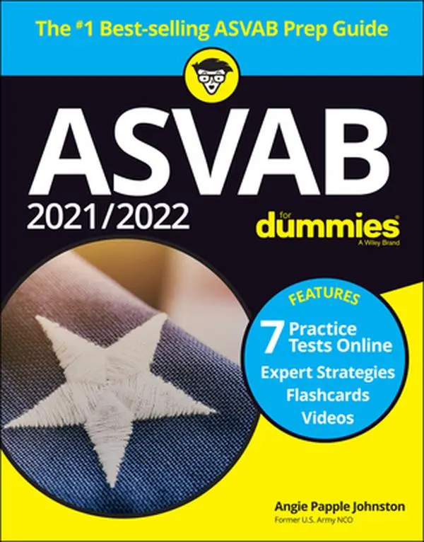 USED Book - 2021 / 2022 ASVAB for Dummies: Book + 7 Practice Tests Online + Flashcards + Video by Papple Johnston, Angie (Paperback) - english