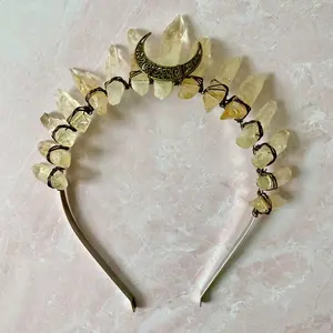 Citrine Crescent Moon Crown  (Prosperity)