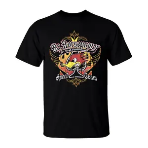 Mr. Horsepower T-Shirt, Hot Rod Woodpecker Graphic with Flames & Wrenches, Speed Team Performance Tee for Grease Monkeys & Car Guys, Gift for Classic Muscle Car Fans