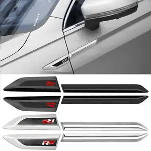2pcs 3D ABS Car R Rline 4 MOTION GTI Emblem Stickers Fender Side Wing Badge Decoration Decals For Volkswagen VW Tiguan L 2017 Auto Modification Accessories