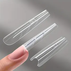 150 Piece Innovative Nail Extension Forms, Oval and Long Trapezoid Paperless Design, Professional Manicure Tool Set, Full Size with Storage Box