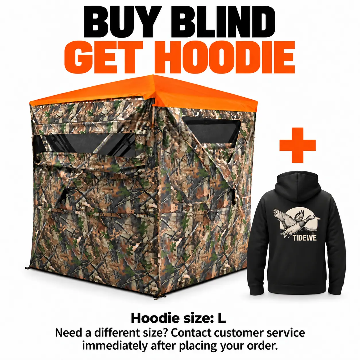 TIDEWE Vis360 360° See-Through Hunting Blind, Silent Pop-Up Deer Ground Blind with Removable 300D Blackout Panel, Adjustable 270°/360° Viewing, 4 Full Panels