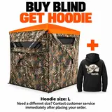 TIDEWE Vis360 360° See-Through Hunting Blind, Silent Pop-Up Deer Ground Blind with Removable 300D Blackout Panel, Adjustable 270°/360° Viewing, 4 Full Panels