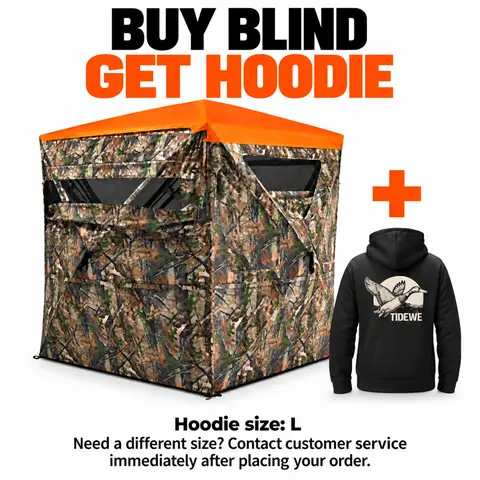 TIDEWE Vis360 360° See-Through Hunting Blind, Silent Pop-Up Deer Ground Blind with Removable 300D Blackout Panel, Adjustable 270°/360° Viewing, 4 Full Panels