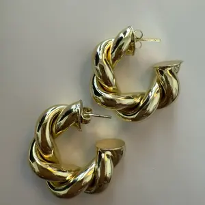 Chucky Gold Twist Stud Earrings - Classic Twisted Design