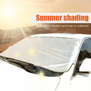 Universal Car Windshield Cover, Snowproof Sunshade, Polyester Fiber, All-Season Protection, Summer Shade Winter Snow, Must-Have Car Accessory