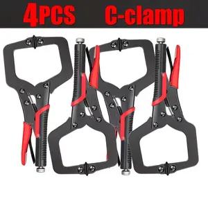 Carbon Steel C-Clamp Set, Non-Slip Handle, Ideal for Welding, Metal Bending, Woodworking, Home Repair