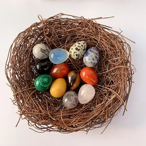 Natural Easter Egg Shaped Stones, Polished Quartz Tiger Eye Eggs, Seasonal Decorations, Handmade Natural Gemstones, Quartz Crystals, 10/20 Pieces