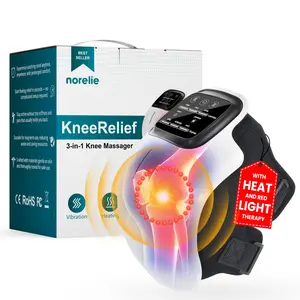 Norelie KneeRelief 3-in-1 Knee Massager, Cordless with Heat, Vibration and Red Light Therapy, Adjustable Settings for Comfort and Mobility