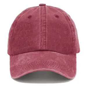 Men's Vintage Washed Baseball Cap - Unisex Adjustable Hats, Retro Streetwear Style, Classic Cotton Denim