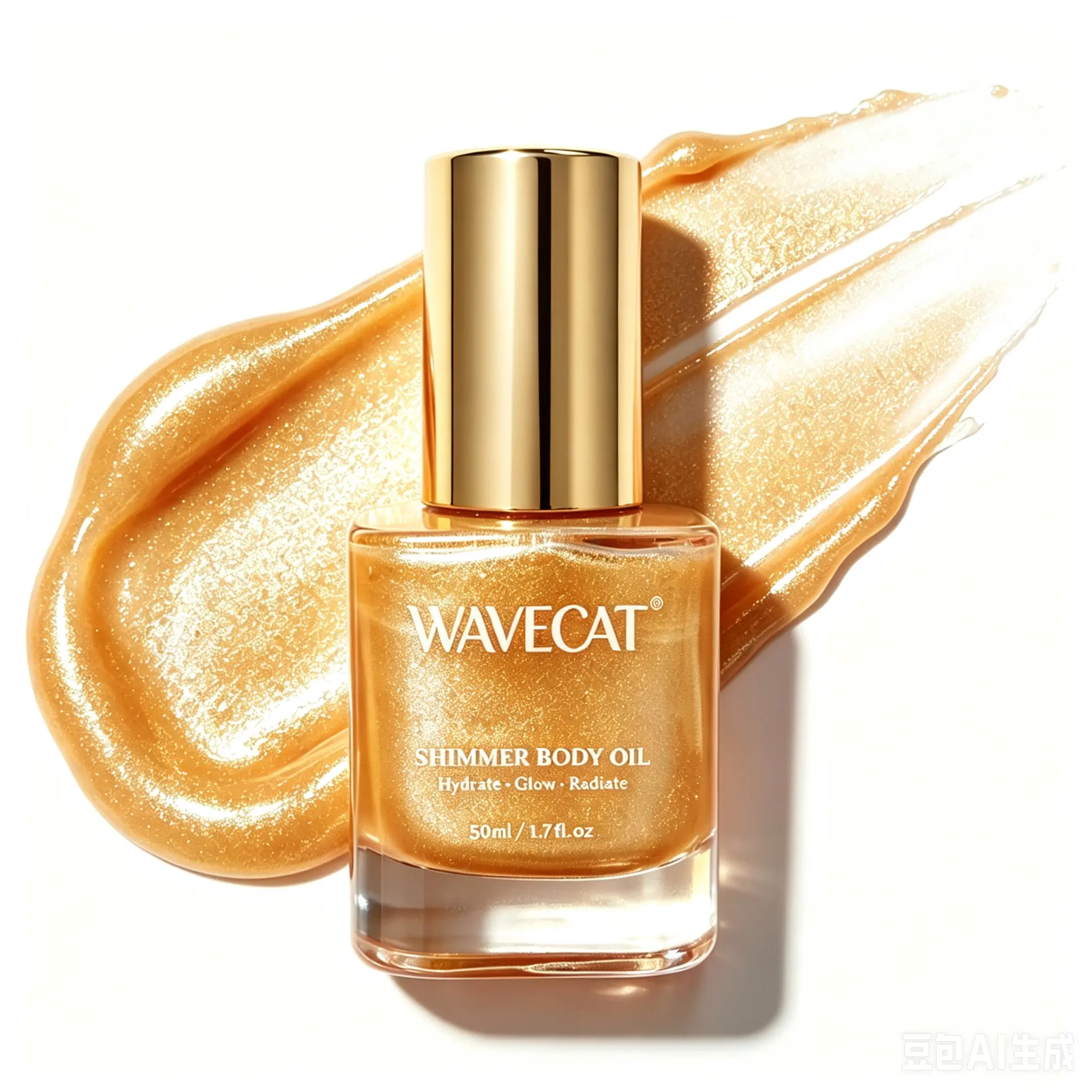 Shimmer Body Oil, Vacation & Pool Dewy Body Highlight Sheen, Subtle Luminous Glow for All Skin Tones, 1.7fl.oz/50ml