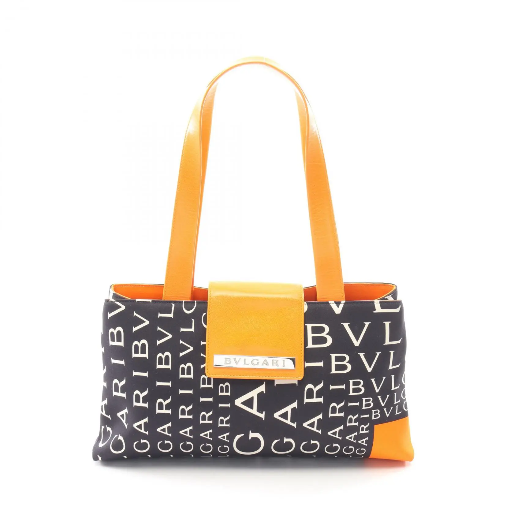 Pre-owned Bvlgari Canvas Shoulder Bags Logo Mania Leather Handbag