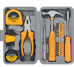 24PCS All-in-One Tool Kit Essential Household Hand Tool Set for Home Repair, DIY, Apartment, Daily Use & Car Emergency