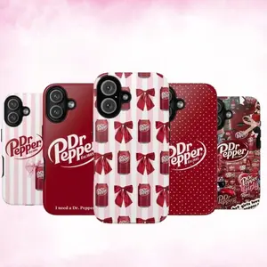 Coquette Dr Pepper Pink Bow iPhone Case – Tough Double Layer Protective Cover, Gift for Fans
