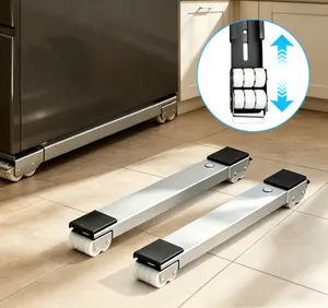 Adjustable Washing Machine Dolly with Wheels Heavy Duty Appliance Roller Base for Washer Dryer Refrigerator Extendable Mobile Stand with Locking Casters for Moving & Storage Anti-Slip Shock Absorbing Design