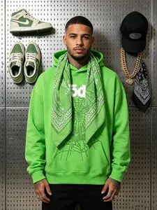 Men's Hooded Sweatshirt, Y2k Spider Web Pattern, Letter Print, Colorful Stars, Street Punk Style, Casual Fitted, Fall & Winter, Graphic Hoodie