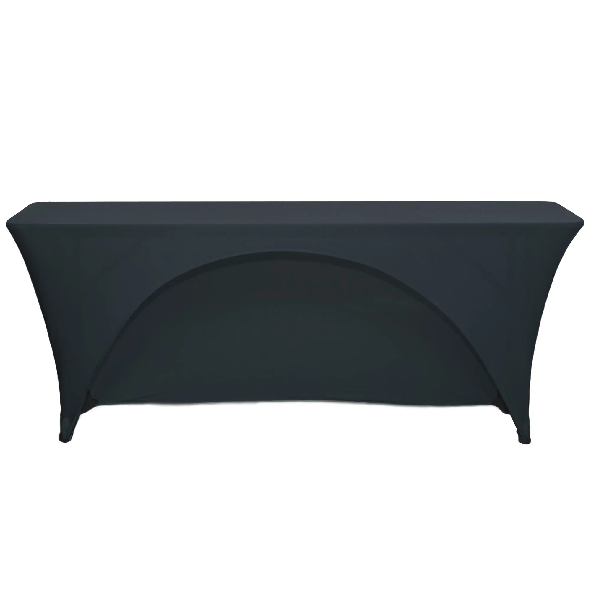 6 Ft  x 18 Inches Open Back Classroom Spandex Table Cover Black