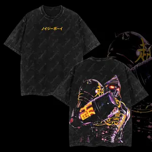 Superstyle Collection Noisy boy - Real Steel Edition Double Printed Oversize Lightweight Acid Washed Tee Hoodie Sweater TV Series Graphic Design Top Cotton Streetwear Movie T-Shirt Clothes Menswear Womenswear Hoodie Sweatshirt Apparel Classic