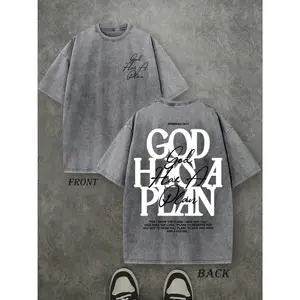Trendy Vintage Washed Christian T Shirt God Has A Plan Jeremiah 29 11 Oversized Front Back Graphic Tee Faith Based Apparel Perfect for Spring St Patrick s Day