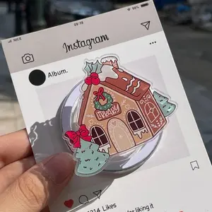 Gingerbread Library MagSafe Grip | Cozy Christmas Phone Holder | Bookish Holiday Gift