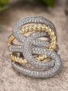 1 PC Glamorous Cubic Zirconia Pave Ring For Women For Wedding Valentine's Day Gift Jewelry Fashion Engagement Rings