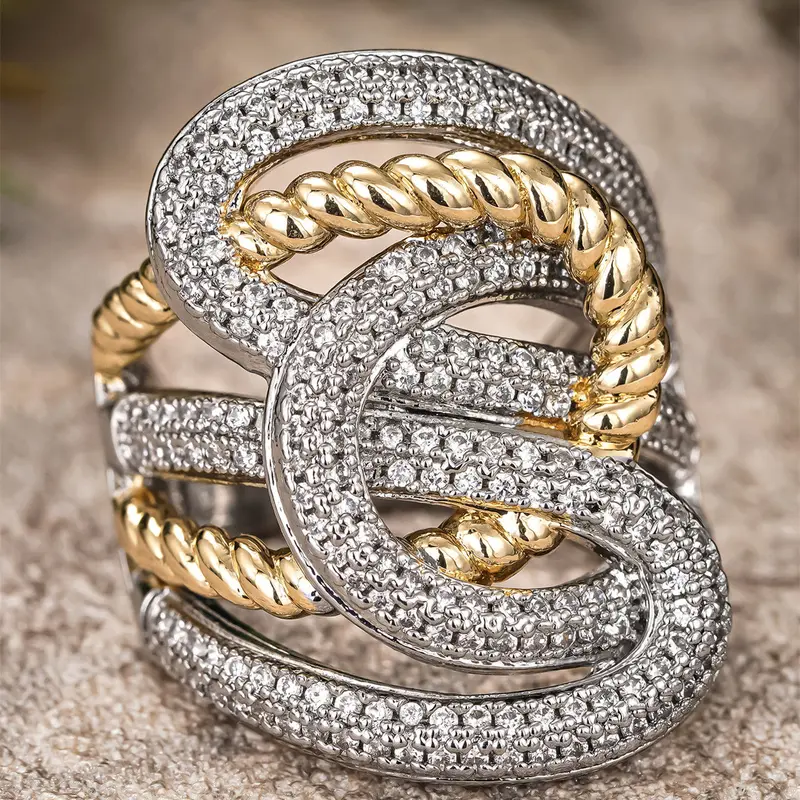1 PC Glamorous Sparkly Cubic Zirconia Ring, Beautiful Rings For Women For Wedding Valentine's Day Gift Jewelry Wedding Engagement Jewelry Fashionable Jewelry