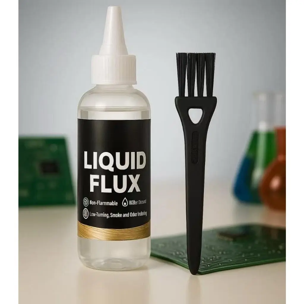 4oz Liquid Solder Flux, Water-Based No-Clean Flux for Electronics Soldering,  Liquid Flux Soldering Tools for SMD/BGA/IC/PCB Repairing, Stained Glass Repair Solder Work