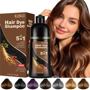 Dark Chocolate Hair Dye Shampoo, 5-in-1 Hair Color Shampoo for Gray Hair Coverage for Women & Men, Natural Brown Shampoo Hair Dye Colors Hair in Minutes, Natural Color Depositing Conditioner, Shampoo Tinte Para El Cabello, Champu Para Canas