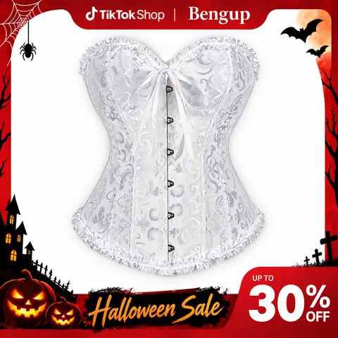 Women's Plus Size Vintage Floral Overbust Boned Corset Top - Adjustable Lace-Up V-Neck Shapewear for Gothic Party, Halloween Costume, Birthday Events 819AJ D2 Slim Waist,sohochic