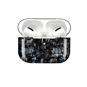Apple AirPods Case - Blue Flake Forged Carbon Fiber Ultra-thin Lightweight Design with Easy Port Access & Wireless Charging Compatibility