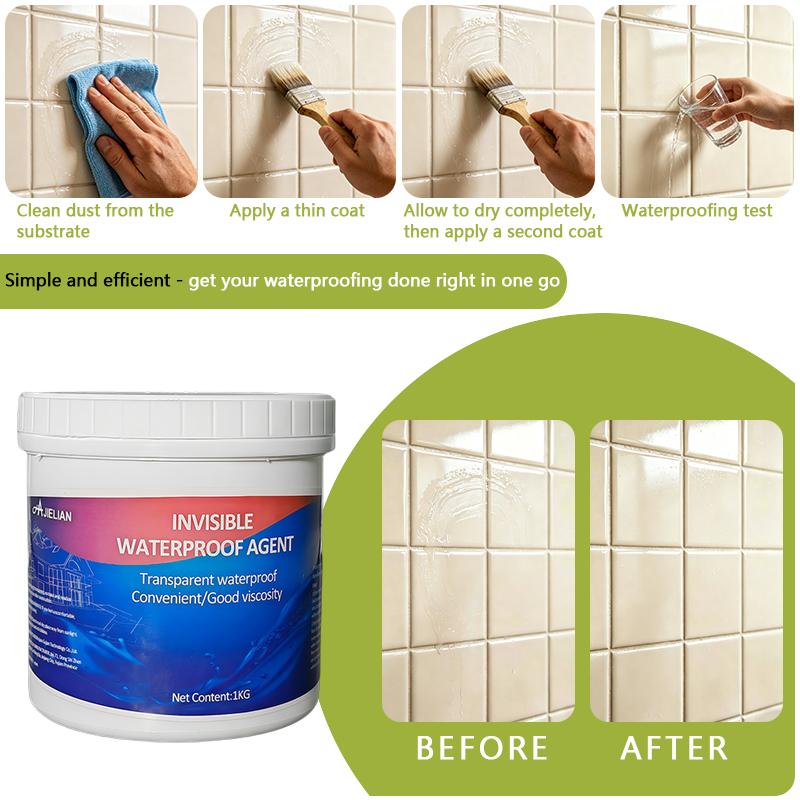 2000gWaterproof Glue.Easy to Apply Prevents Leakage Invisible Agent for Home Use with 2 Brushes