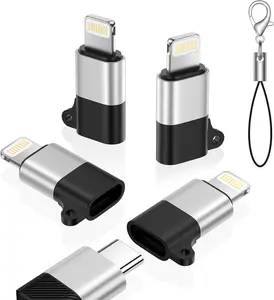 4 Pack USB C to Lightning Adapter Compatible for iPhone 14 Pro max/14/13/12/Pro/Max,iPad,AirPods,Lightning Male to USB Type C Female Cable Connecter Support Fast Charging Data Sync,Not for Audio/OTG