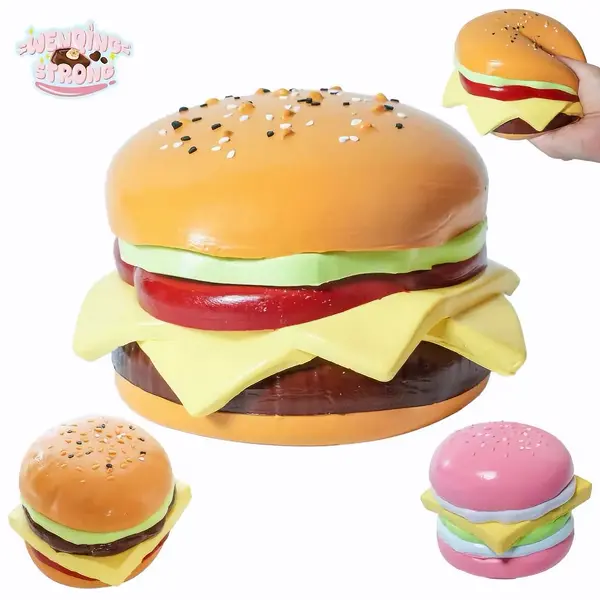 Wenqing Taba Soft Squishie Stress Reliever Toy, Hamburger Design Classic Novelty Stress Relief Toy