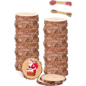 Slice Ornaments 54 count 2.4-2.8 Inches,Unfinished   Cookies,Predrilled with Hole  Slices for Crafts,Christmas Ornaments Wedding Decorations etc.